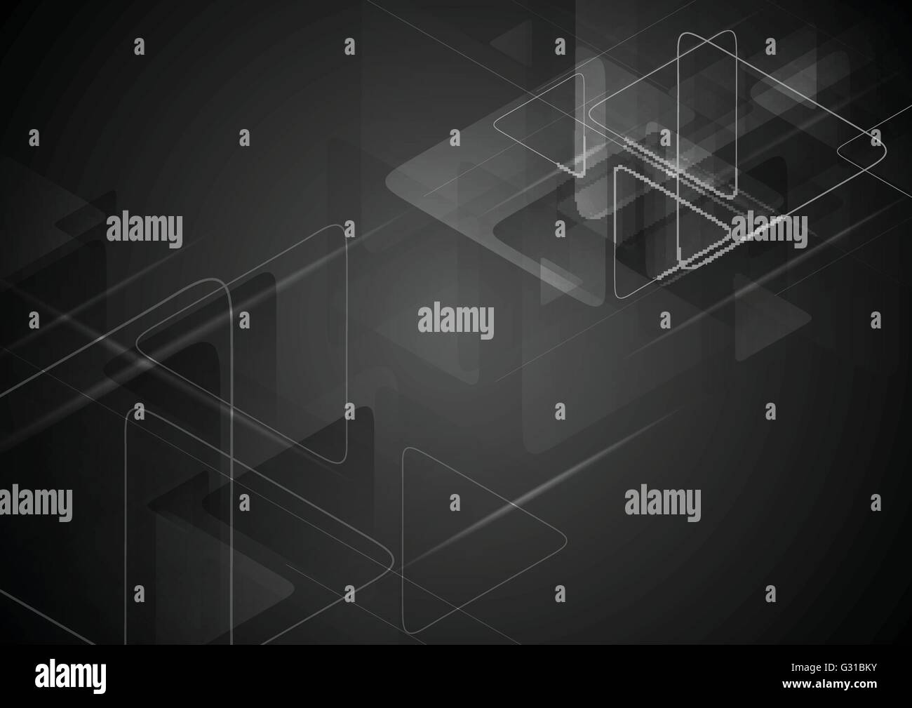 Black tech background with triangles shape. Vector graphic polygonal ...