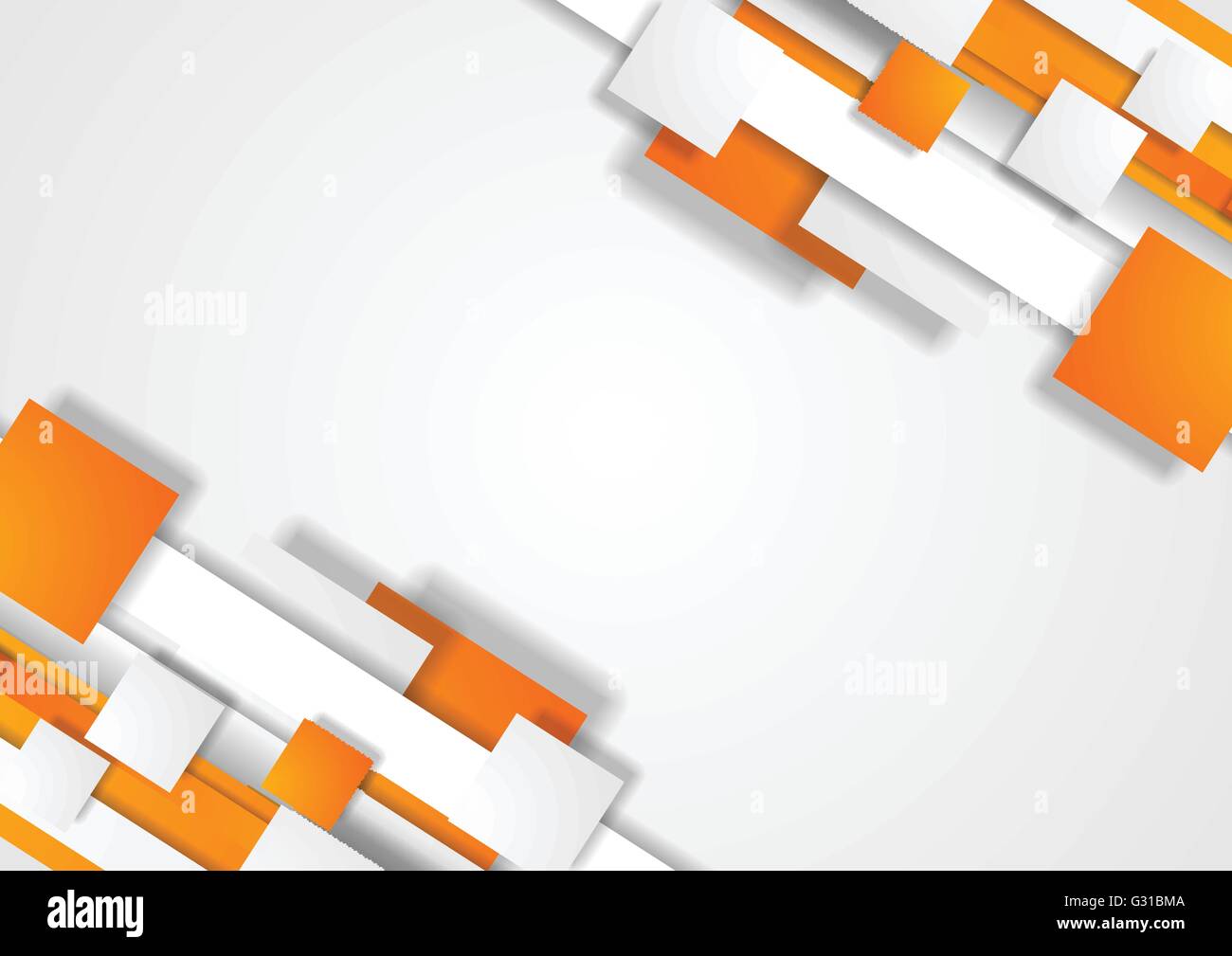 Orange grey tech corporate background with squares. Vector illustration