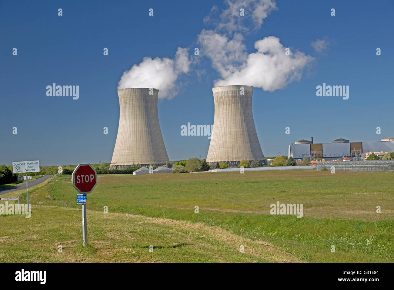 Cooling towers EDF nuclear power plant DampierreenBurly France Stock Photo Alamy