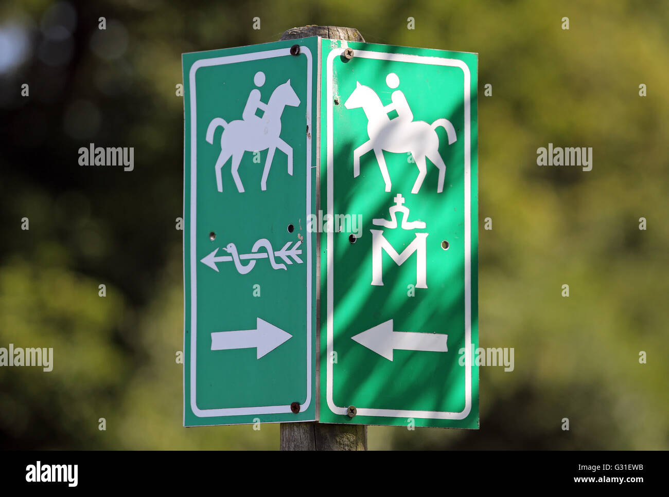 Neustadt (Dosse), Germany, sign, Gestuetsweg between Redefin and Neustadt (Dosse) Stock Photo