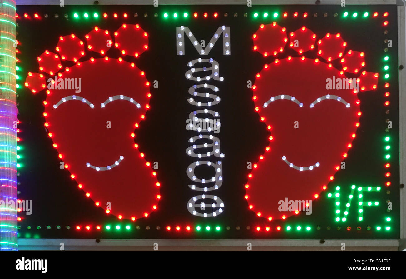 Neon foot massage sign hong kong hires stock photography and images
