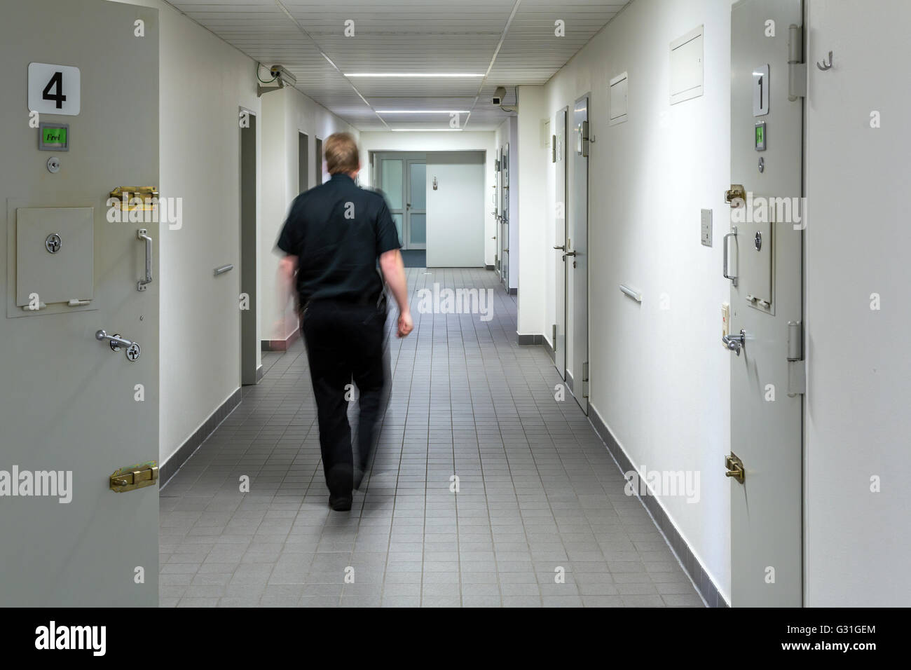 Bremen, Germany, cellblock of police custody Stock Photo