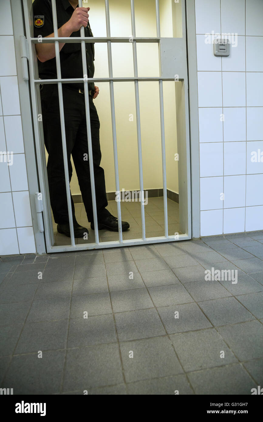 Bremen, Germany, group cell of police custody Stock Photo