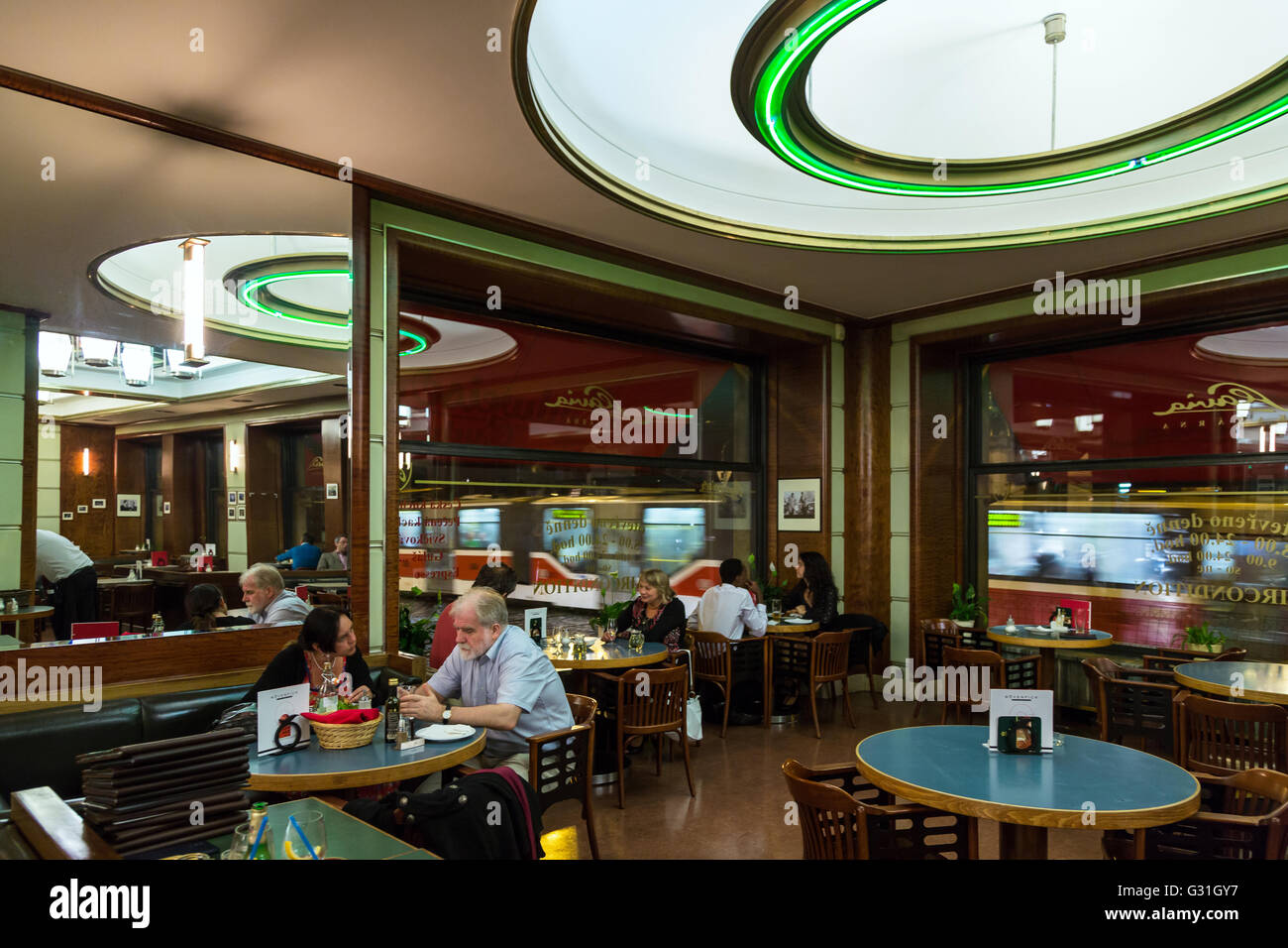 Prague, Czech Republic, in Kuenstlercafe Cafe Slavia Stock Photo