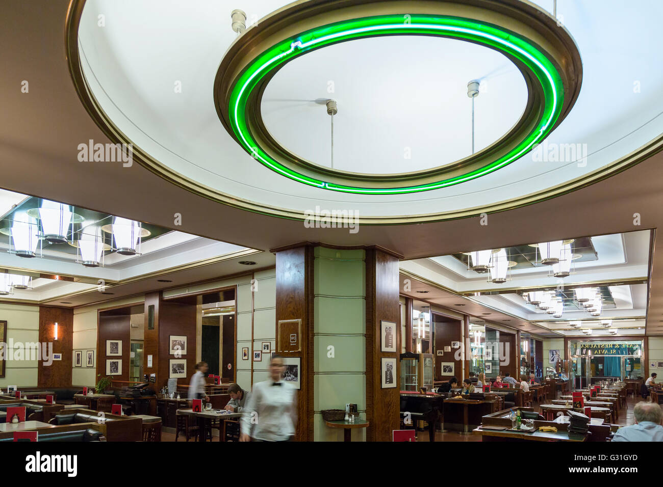 Prague, Czech Republic, in Kuenstlercafe Cafe Slavia Stock Photo