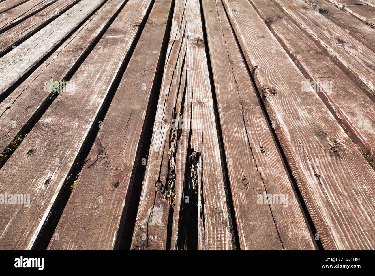 Old damaged brown wooden floor background texture with perspective effect  Stock Photo - Alamy, image size:1300x956
