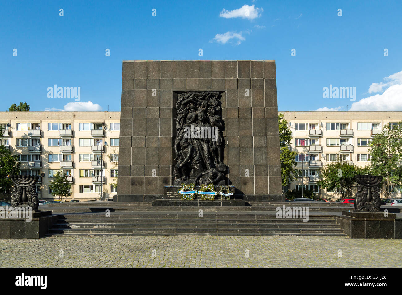 Warsaw, Poland, the Monument to the Ghetto Heroes Stock Photo
