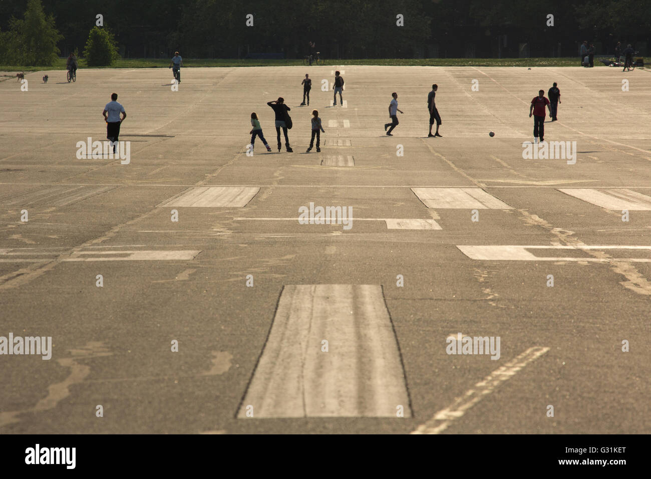 Berlin, Germany, people on the Tempelhof Field Stock Photo