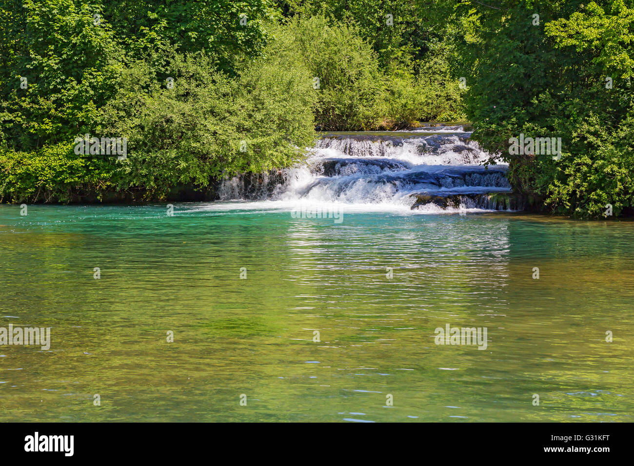 Beautiful nature and waterfalls  in village of Rastoke, Croatia Stock Photo