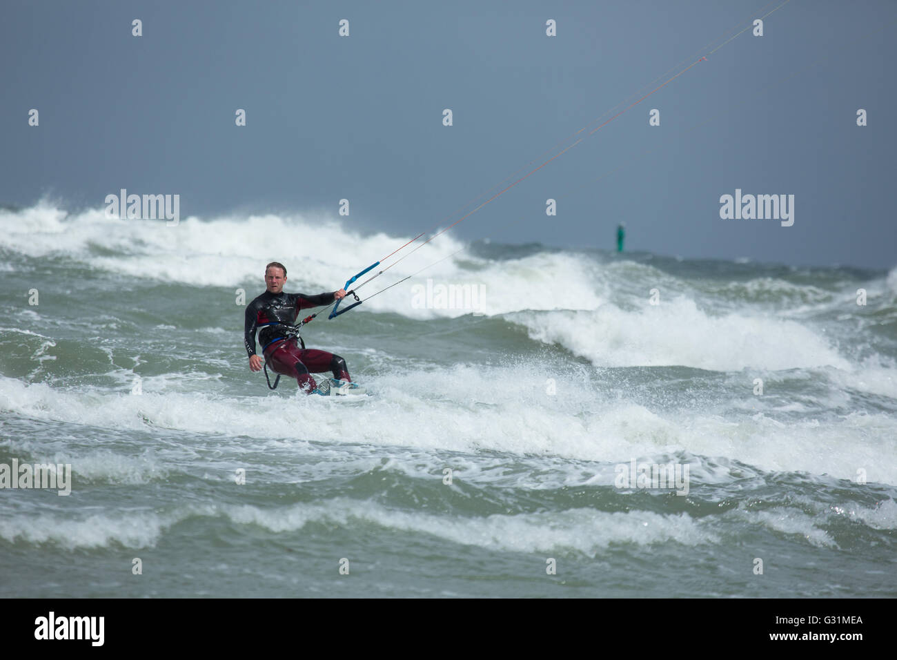 Rostock, Germany, kiters in the Baltic Sea Stock Photo