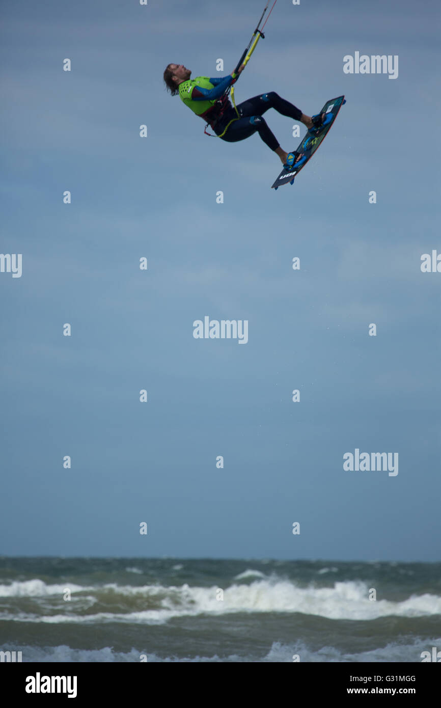 Rostock, Germany, kiters in the Baltic Sea Stock Photo