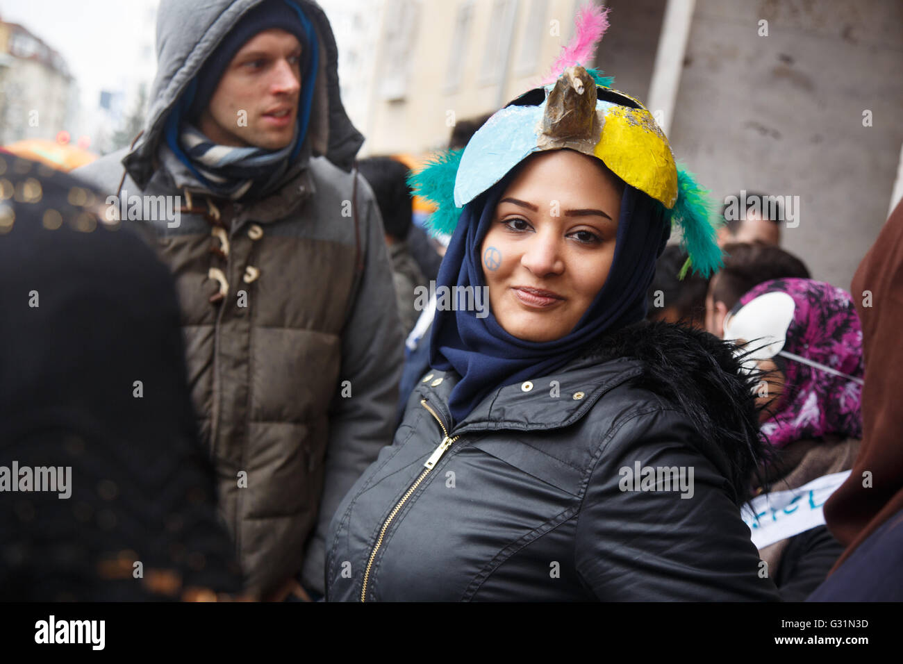 Berlin, Germany, the carnival had fled the place of Luftbruecke Stock Photo