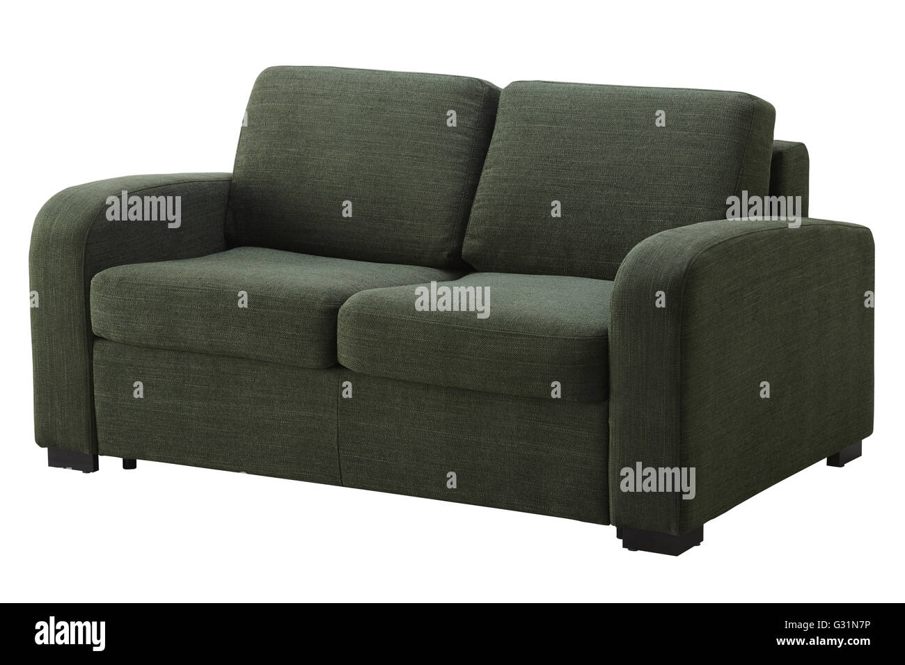 Green corner sofa isolated on white include clipping path Stock Photo