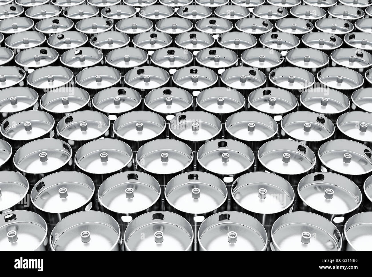 Beer kegs. 3d render Stock Photo
