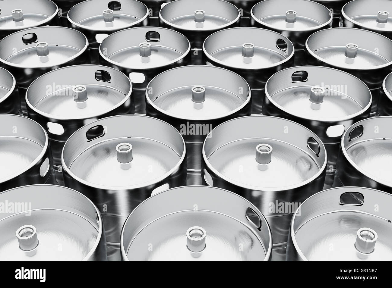Beer kegs. 3d render Stock Photo