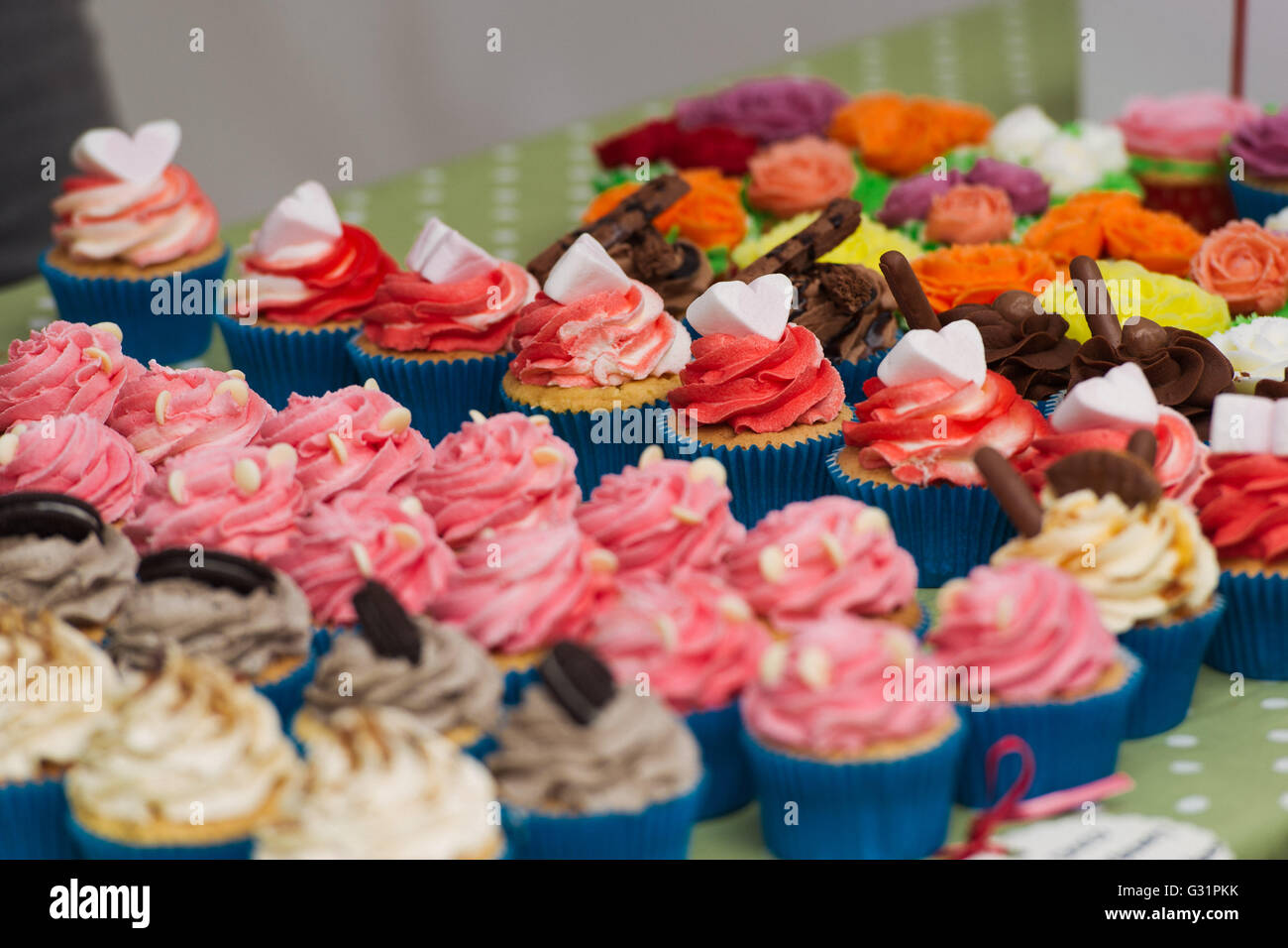 Cupcake for sale at a vintage fayre Stock Photo Alamy