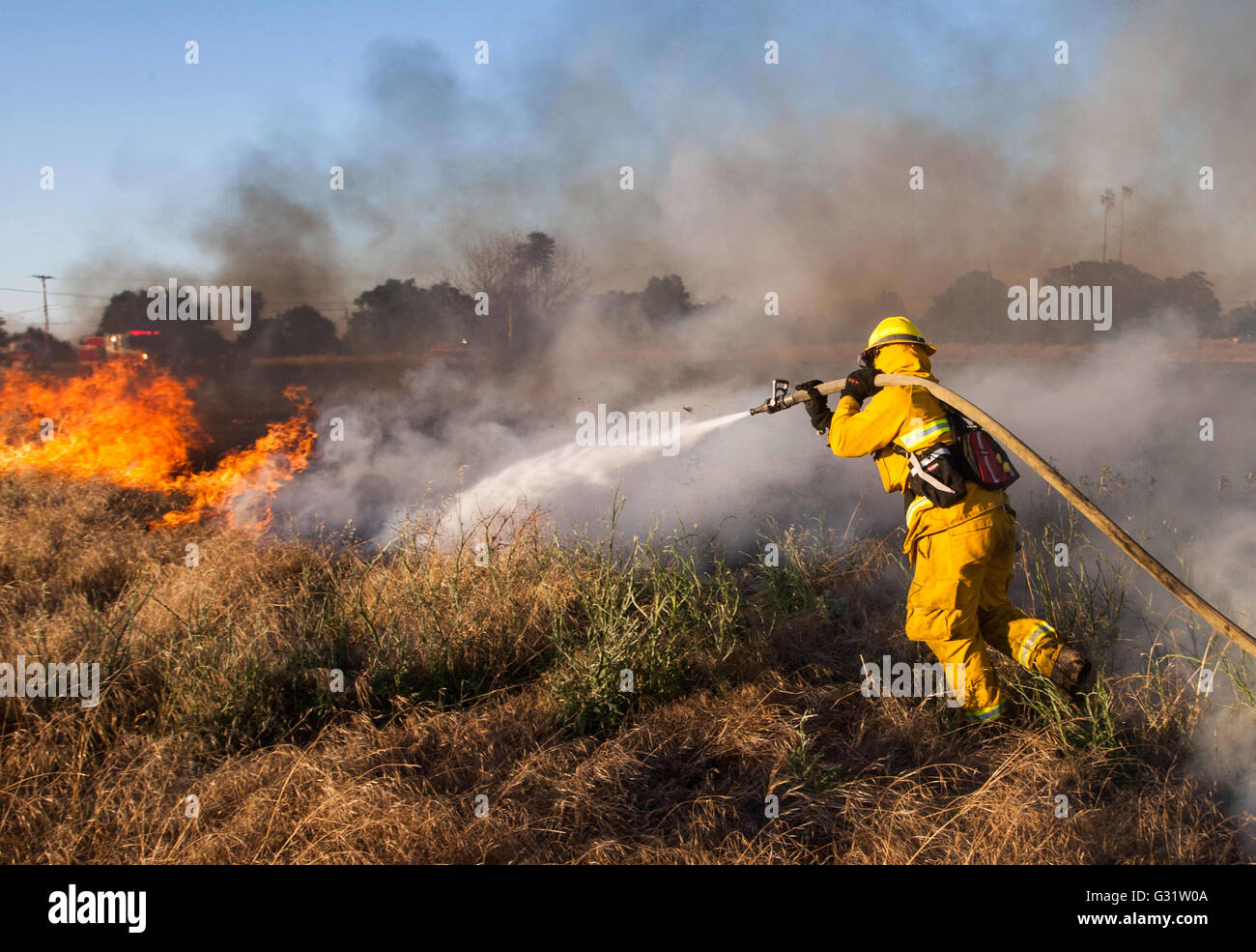 Keyes, CA, USA. 5th June, 2016. Keyes Fire Department held a wildland fire training with Denair