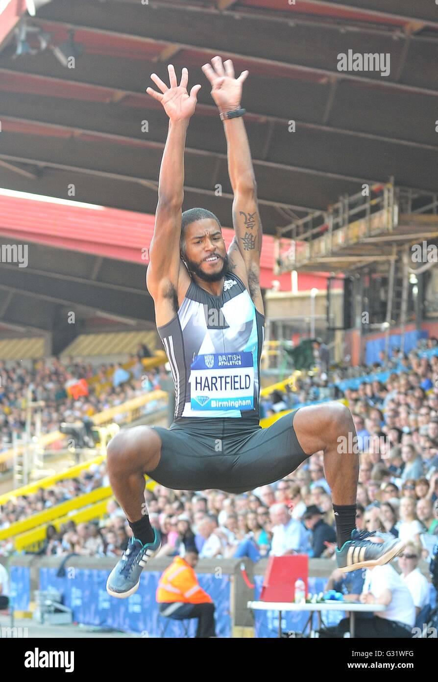 Birmingham, UK. 05th June, 2016. Michael Hartfield (USA) (Mens long