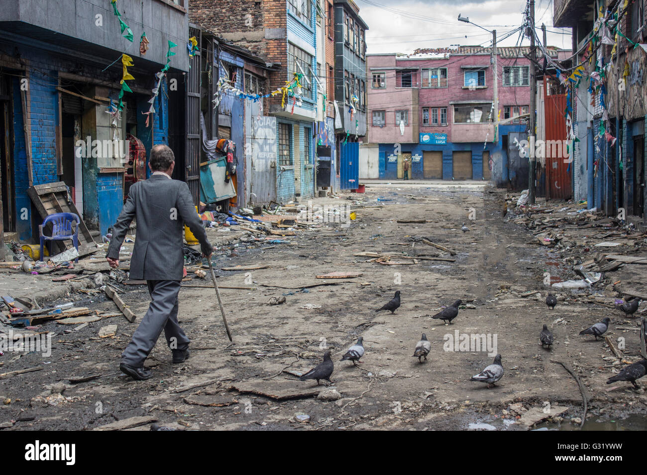 The streets of the Bronx are the largest open-air drug market where the  buildings look like a war zone, police sweep through one of Bogota's most  dangerous neighborhoods. More than 2,500 riot