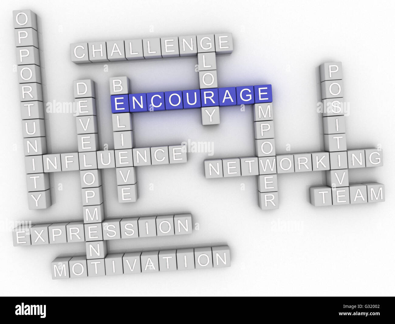 3d image Encourage word cloud concept Stock Photo - Alamy