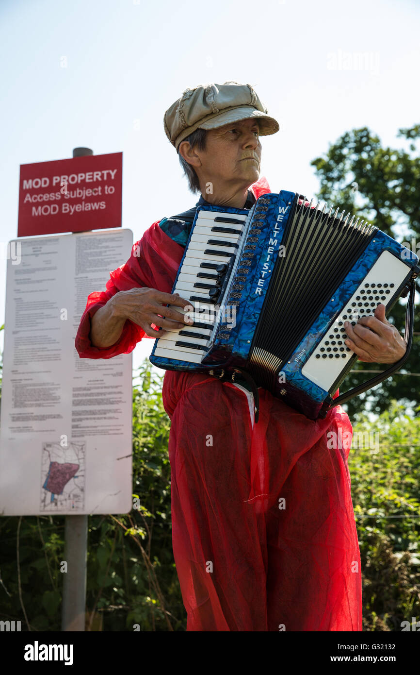 Burghfield, UK. 6th June, 2016. A peace campaigner from Trident ...