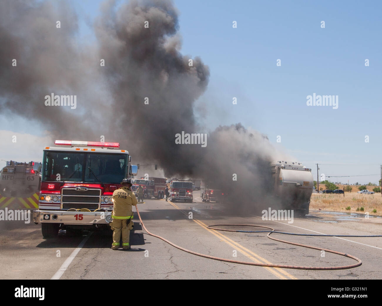 Keyes, CA, USA. 6th June, 2016. A Turlock Scavenger Company garbage