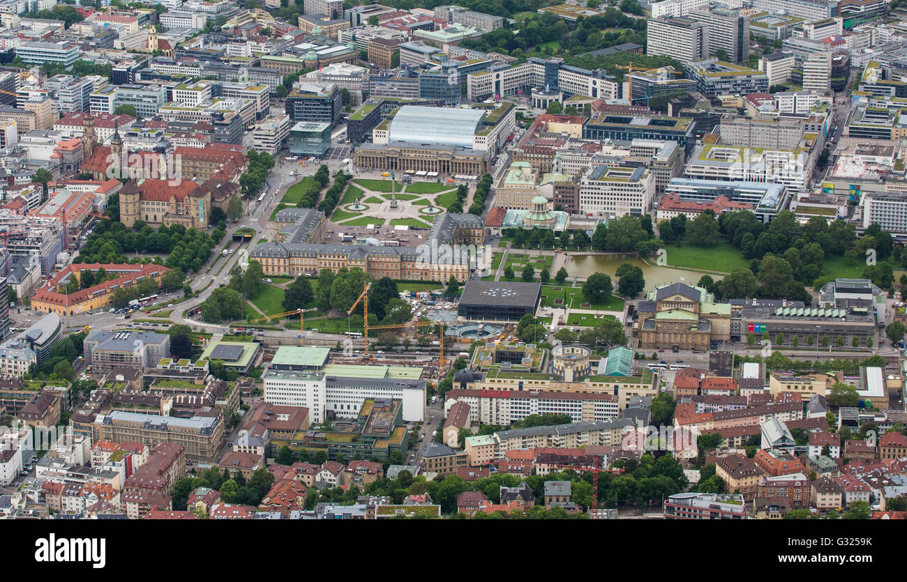 Stuttgart, Germany. 30th May, 2016. A view of downtown and the ...