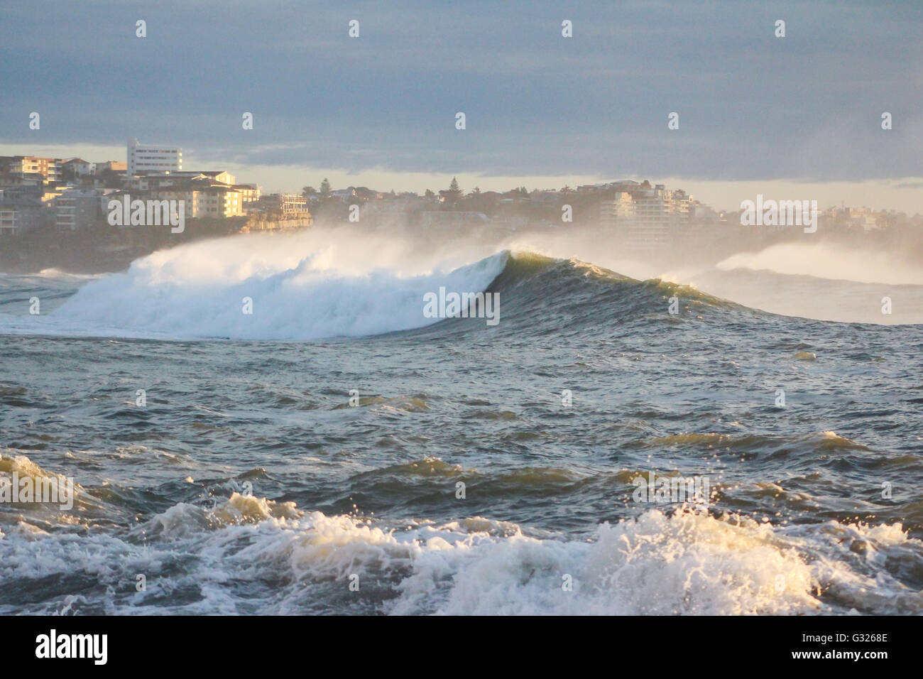 Sydney, Australia. 06th June, 2016. Huge waves crashing in towards ...