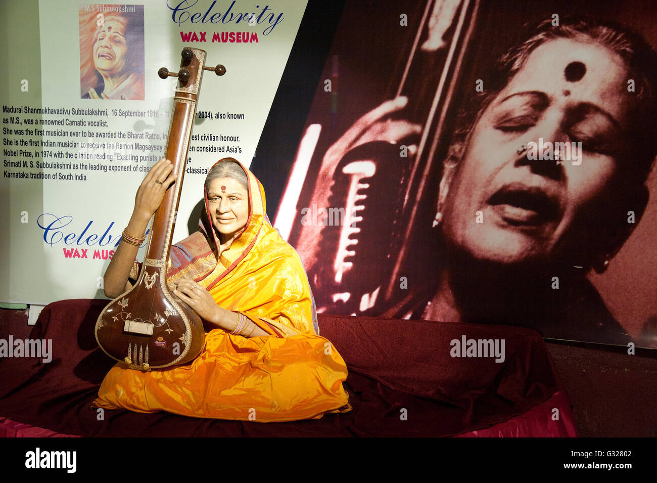 The image of V Shubhalaxmi wax statue in Lonavala wax Museum, India