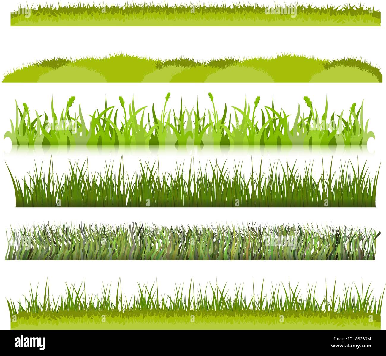 Green grass borders set vector Stock Vector Image & Art - Alamy