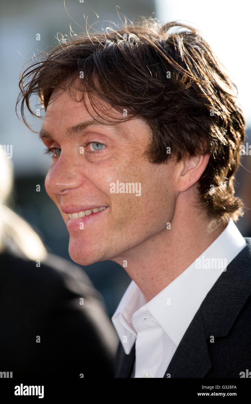 Cillian Murphy who Plays Tommy Shelby in Peaky Blinders at the premiere of series three at the Mailbox in Birmingham Stock Photo