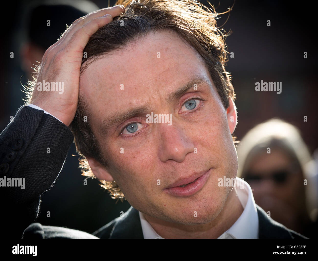 Cillian Murphy who Plays Tommy Shelby in Peaky Blinders at the premiere of series three at the Mailbox in Birmingham Stock Photo