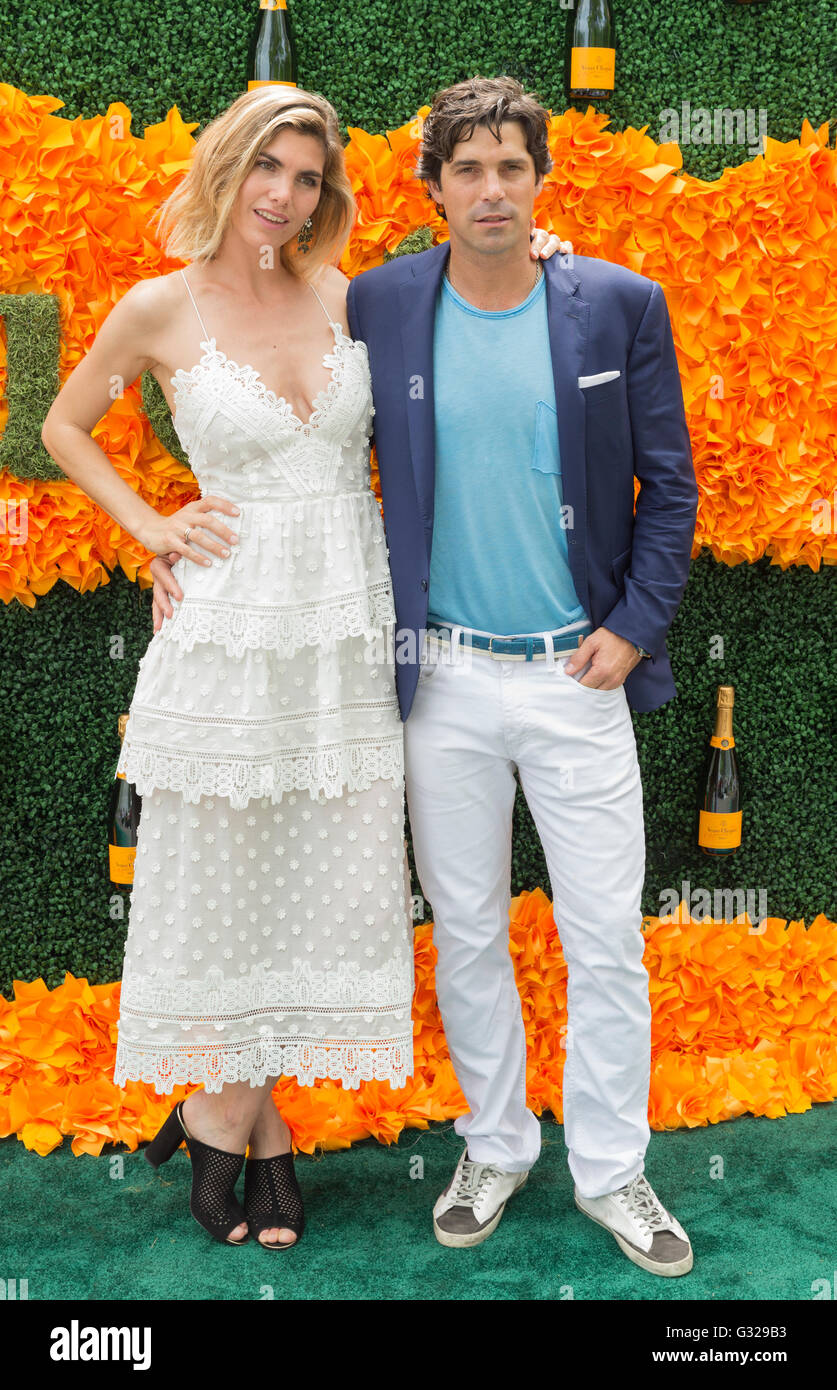 Jersey City, NJ USA - June 4, 2016: Delfina Blaquier and Nacho Figueras attends 9th annual Veuve Clicquot Polo Classic at Liberty State Park Stock Photo
