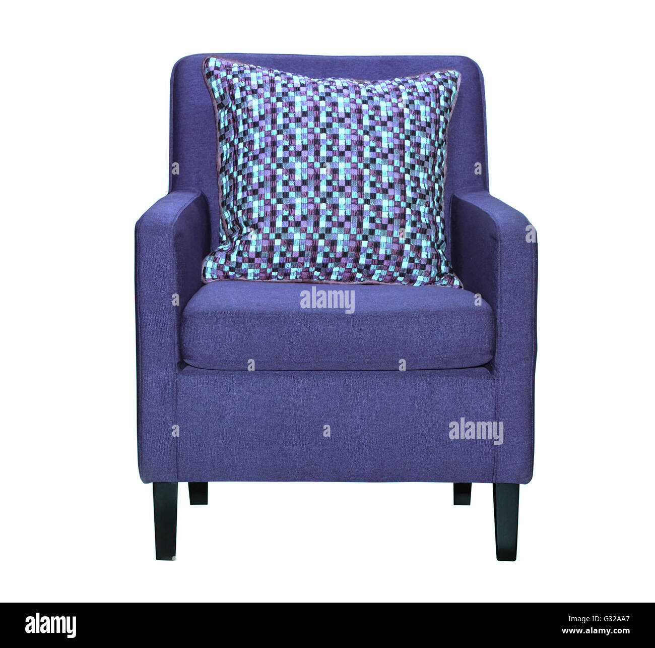 Lilac textile chair isolated Stock Photo