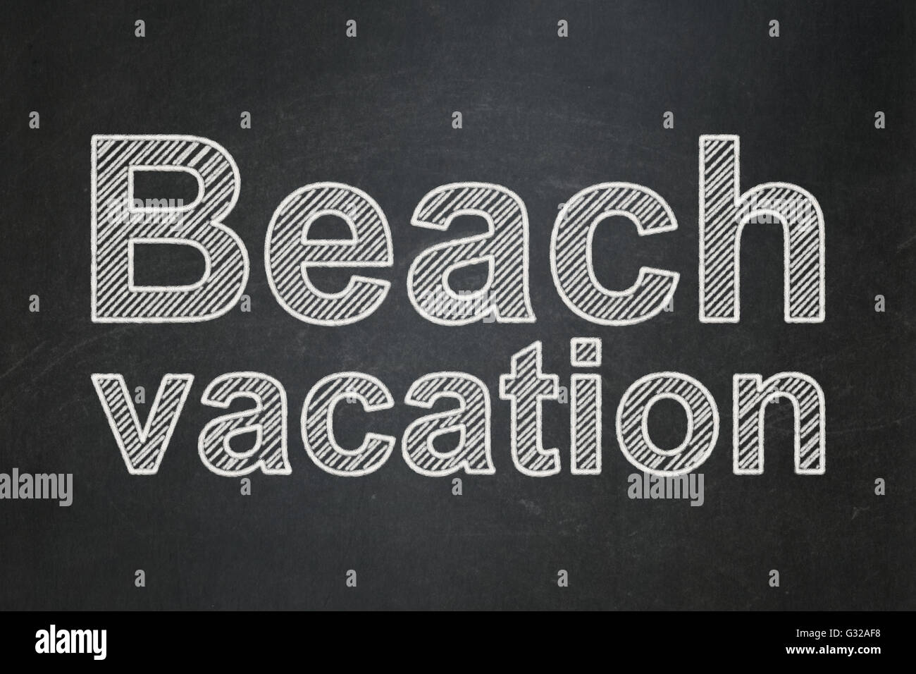 Tourism concept: Beach Vacation on chalkboard background Stock Photo ...