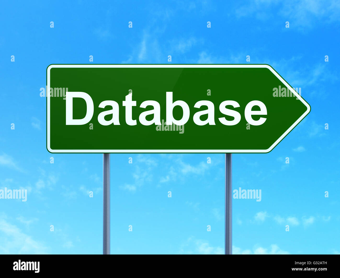 Database concept: Database on road sign background Stock Photo - Alamy