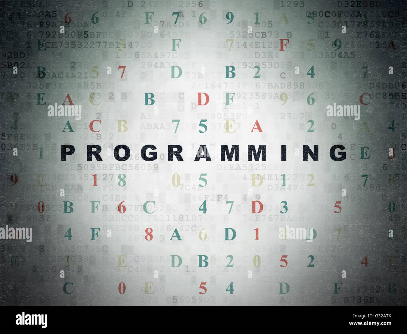 Programming concept: Programming on Digital Data Paper background Stock ...