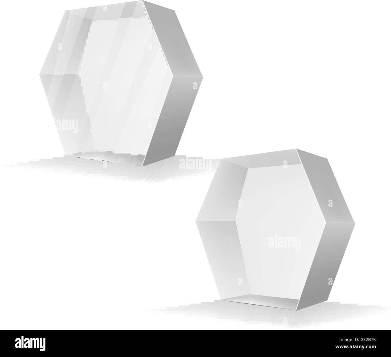 Download Vector Packaging Set Of White Gray Hexagon Packaging Box On Isolated White Background Mock Up Template Ready For Design Stock Vector Image Art Alamy