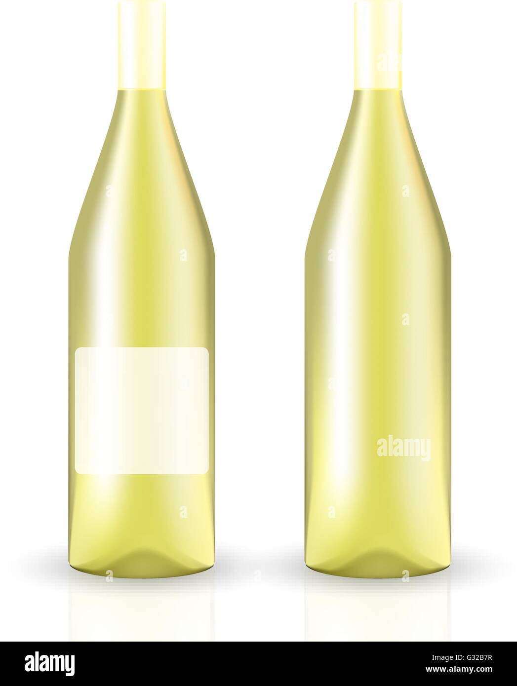 VECTOR PACKAGING: 3D SET of wine bottle on isolated white background ...