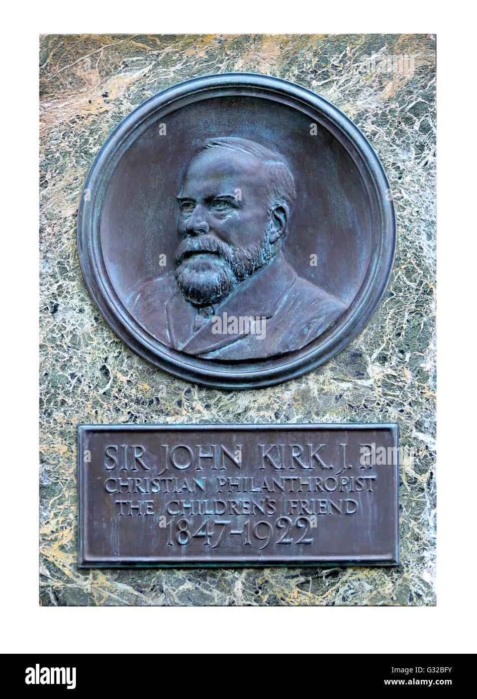 London, England, UK. Commemorative Plaque at 32 John Street, WC1 (John Kirk House): John Kirk, campaigner for educating the poor Stock Photo