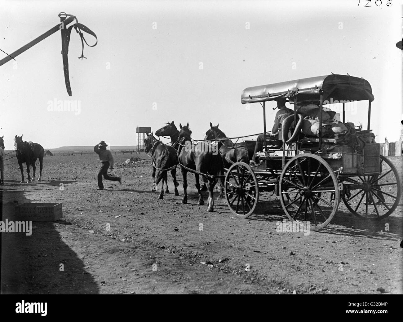 Walter Baldwin Spencer and Francis J Gillen - Chance and wagon leaving Oodnadatta, Central Australia, March   - Museum Victoria, Carlton Australia Stock Photo