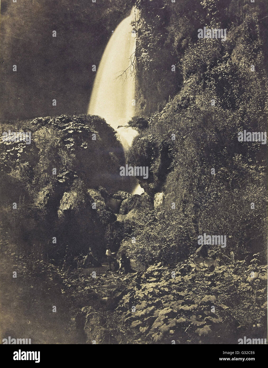 Giacomo Caneva - Tivoli, Aniene Waterfall   - Musée d’Orsay, Paris Stock Photo