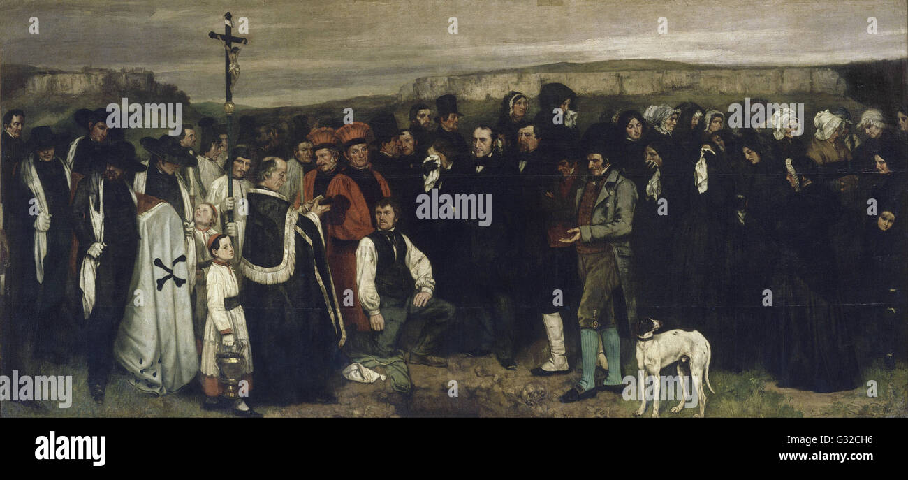 Gustave Courbet - A Burial at Ornans   - Musée d’Orsay, Paris Stock Photo