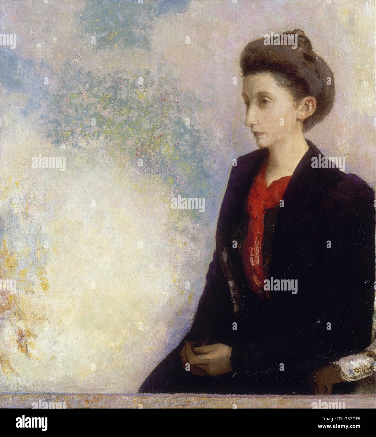 Odilon Redon - Baroness Robert de Domecy   - Musée d’Orsay, Paris Stock Photo