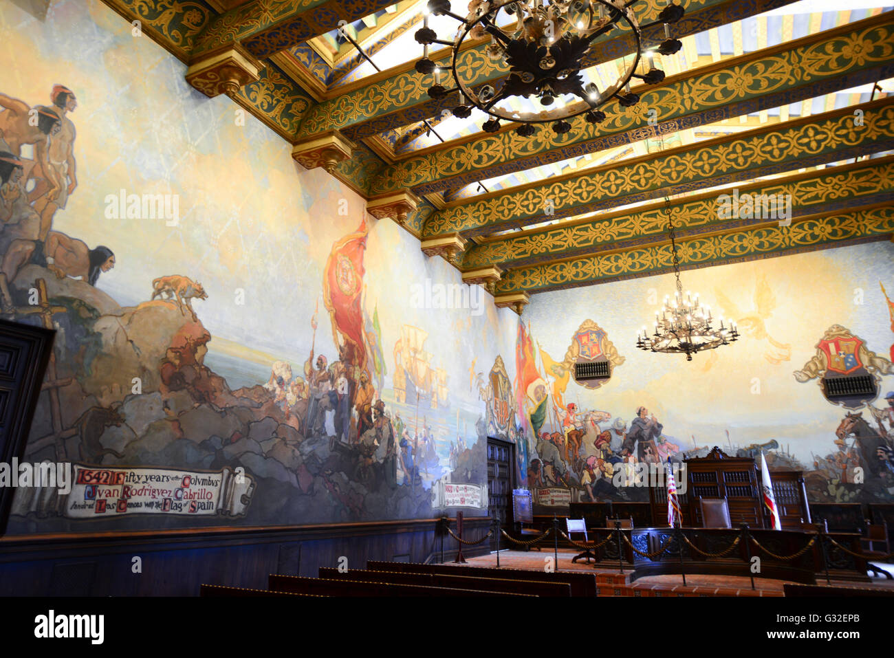 Mural Hall Room With Murals Depicting History Of Santa
