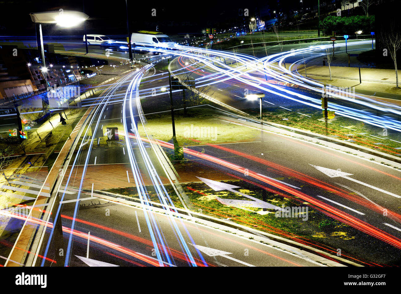 Abstract City Lights At Night Stock Photo Alamy