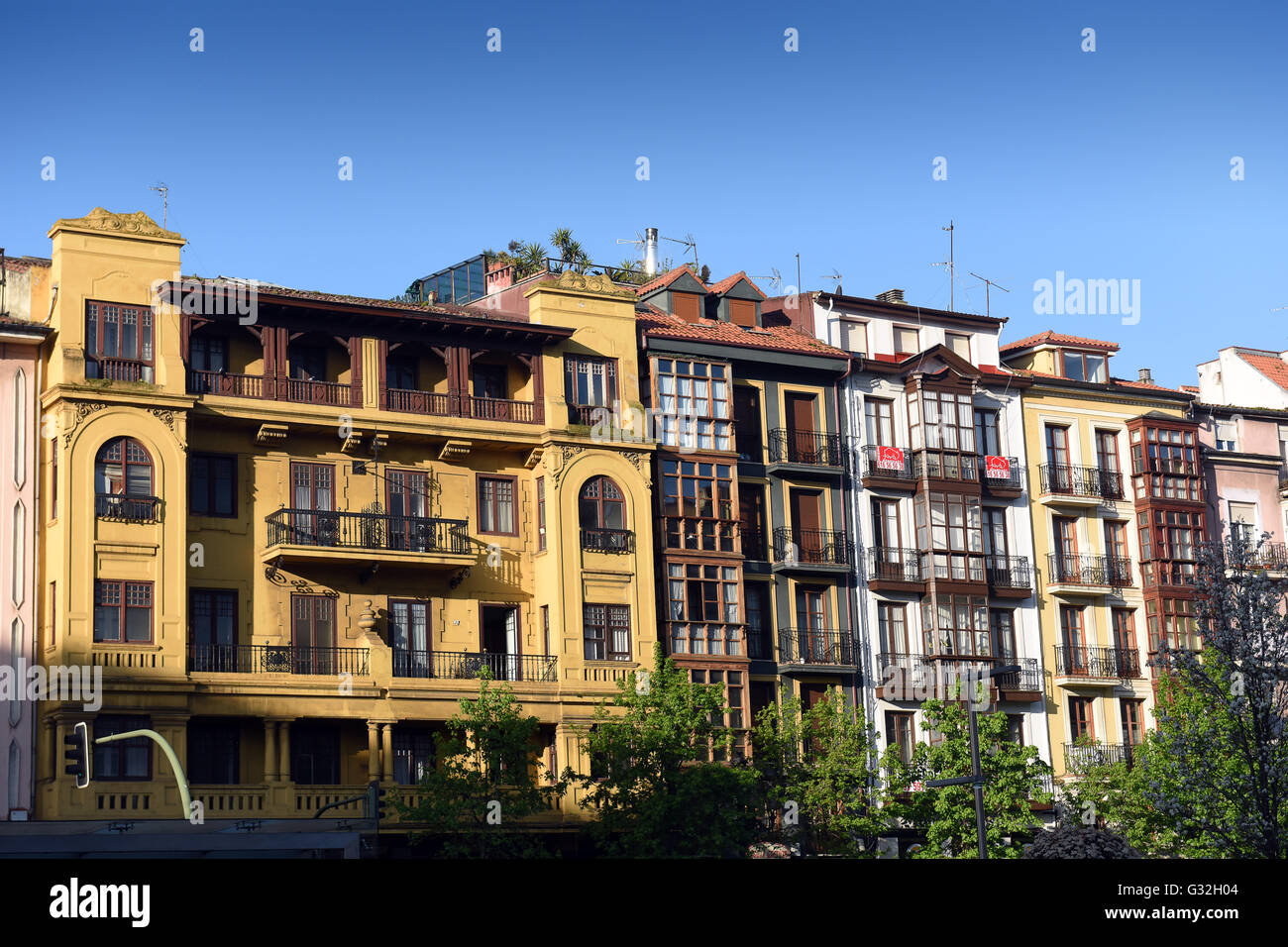 Santander in Spain city apartments Stock Photo