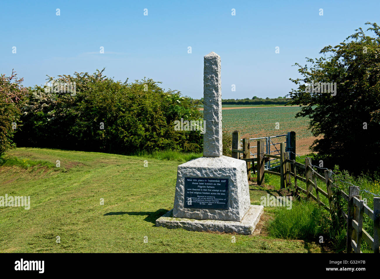 The Pilgrim Fathers Memorial at Fishtoft, near Boston, Lincolnshire