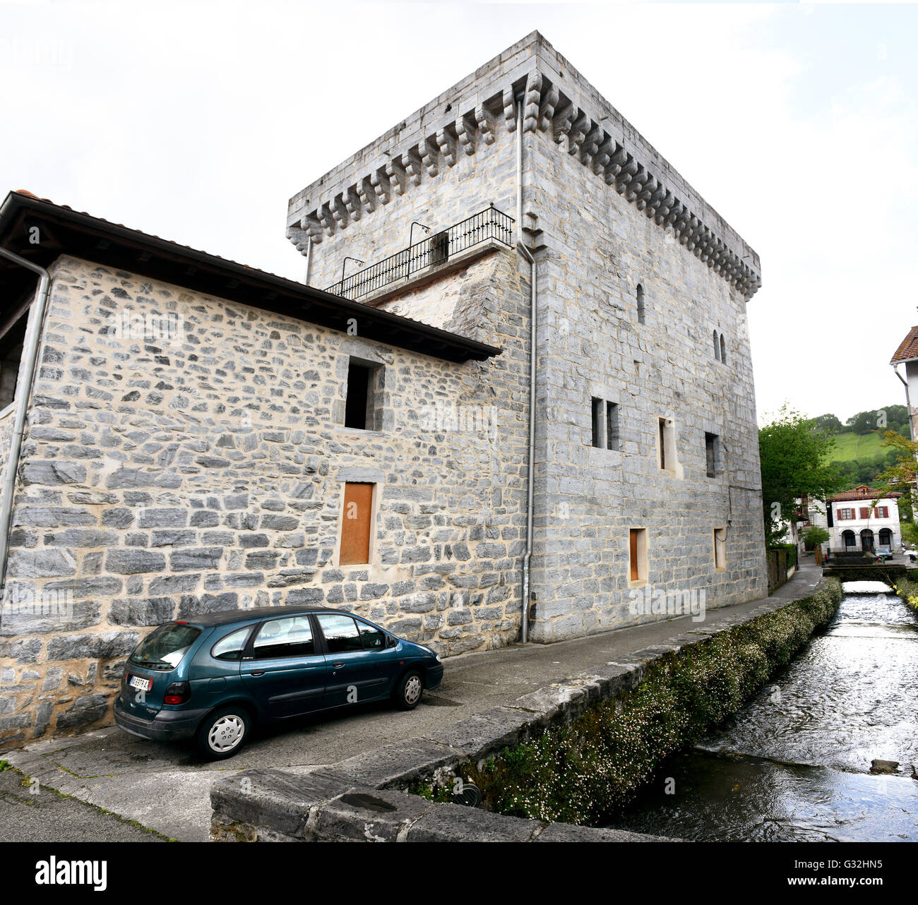 Fortified house or casa torre in Lesaka Navarra. Spain Stock Photo