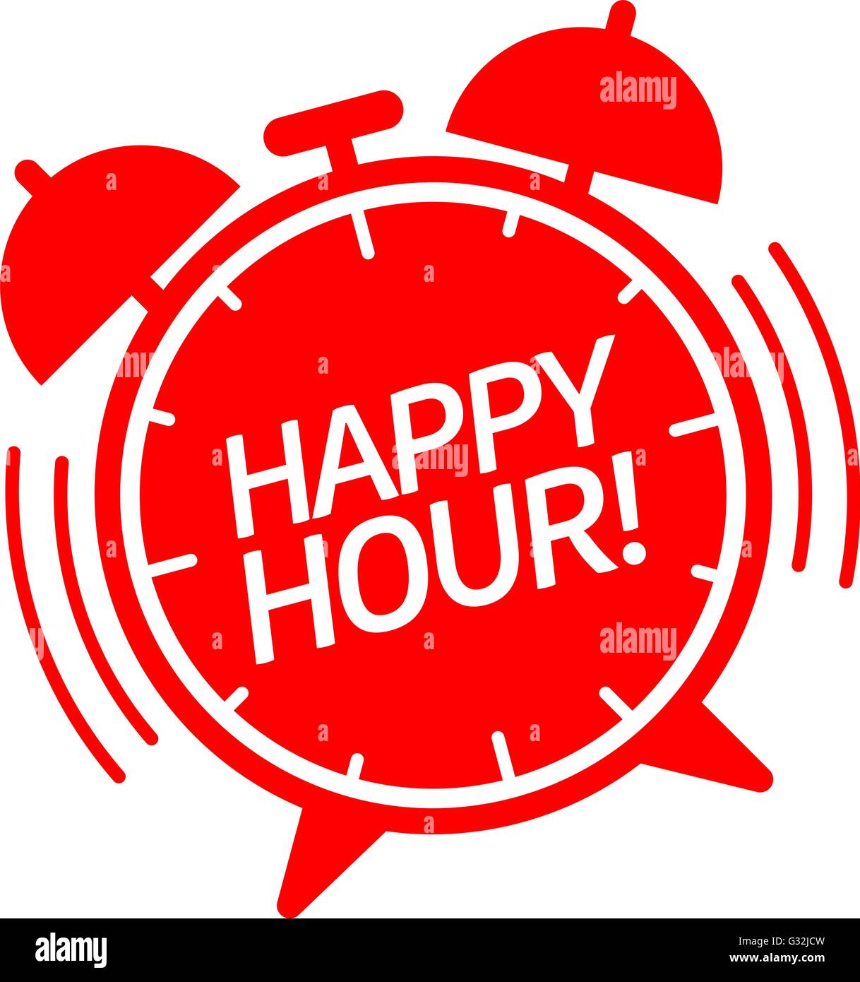 Happy hour alarm clock vector illustration Stock Vector 